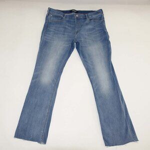 Express Women's Barely Boot Mid Rise Jeans Size 18 Long Blue Stretch Denim 18L